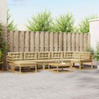Conjunto de sofás de exterior 8 pcs y Beige