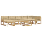 Conjunto de sofás de exterior 8 pcs y Beige