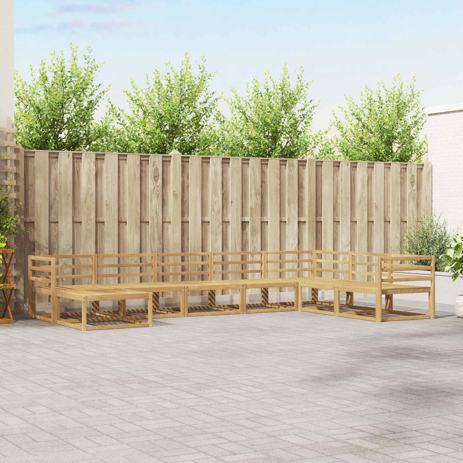 Conjunto de sofás de exterior 8 pcs Blanco