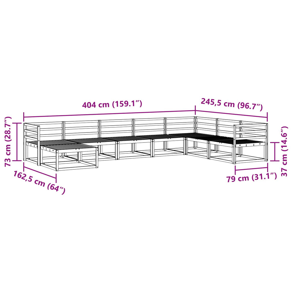 Conjunto de sofás de exterior 8 pcs Blanco