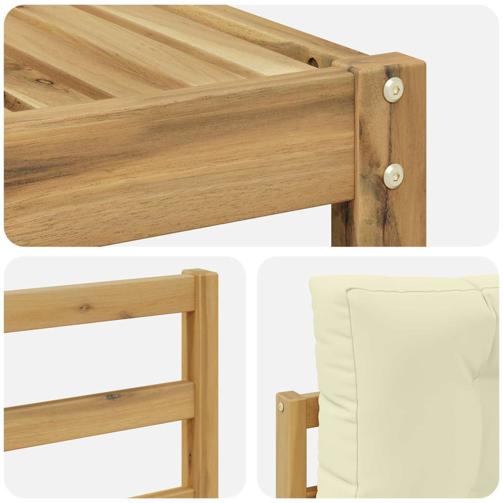 Conjunto de sofás de exterior 8 pcs Blanco y Crema