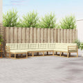Conjunto de sofás de exterior 8 pcs Blanco y Crema