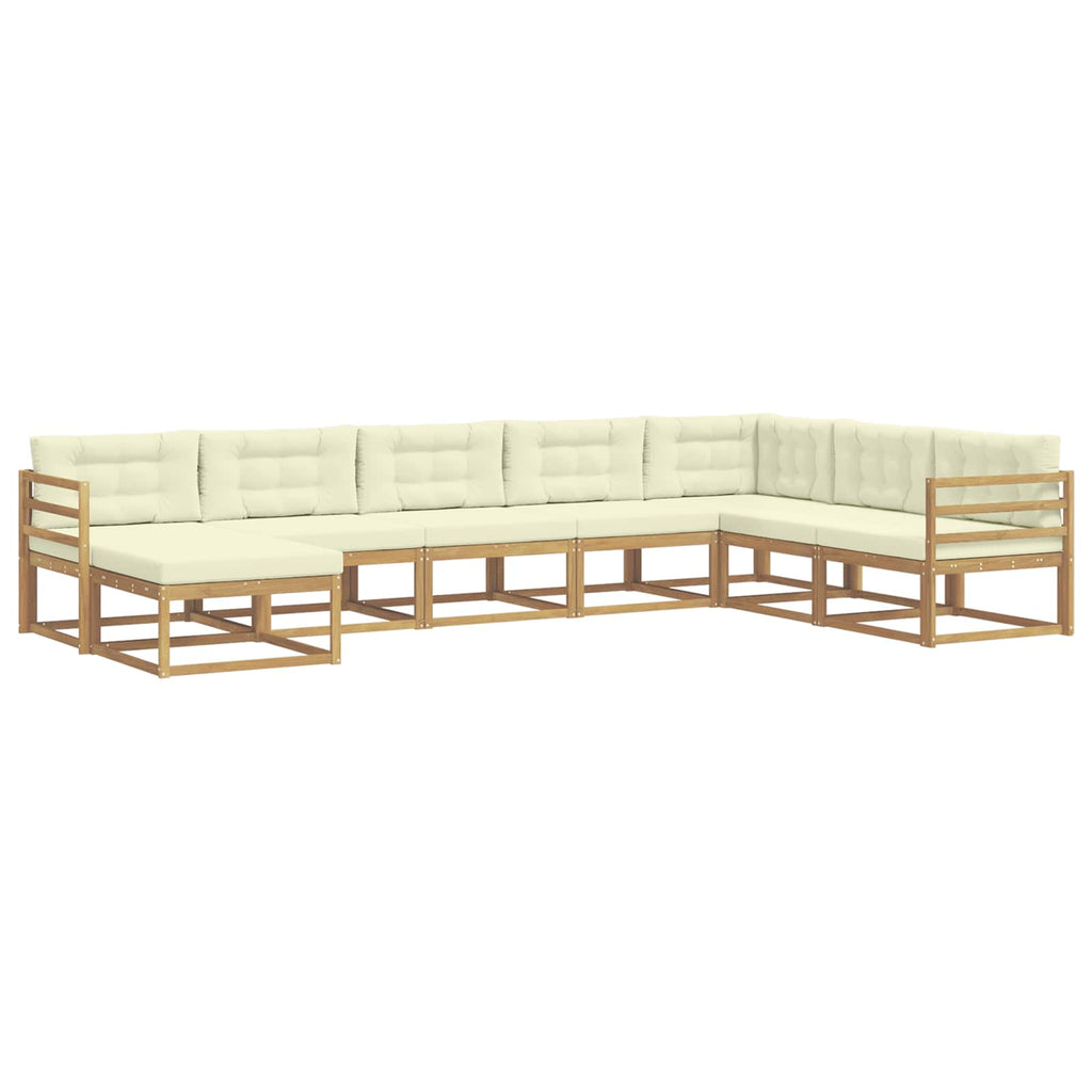 Conjunto de sofás de exterior 8 pcs Blanco y Crema
