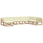 Conjunto de sofás de exterior 8 pcs Blanco y Crema