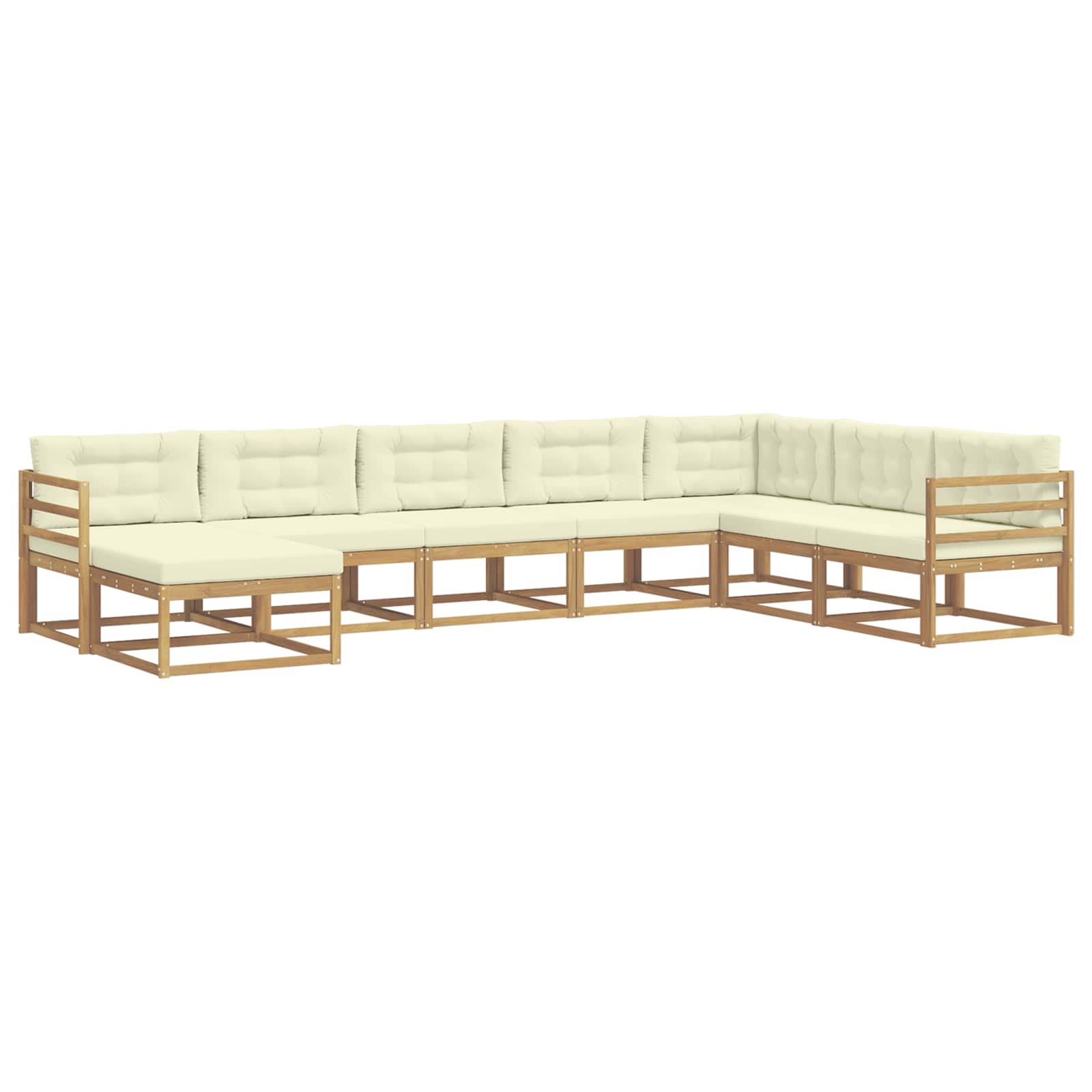 Conjunto de sofás de exterior 8 pcs Blanco y Crema