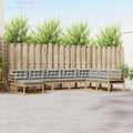 Conjunto de sofás de exterior 8 pcs Blanco y Gris Claro