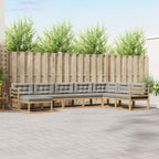Conjunto de sofás de exterior 8 pcs Blanco y Gris Claro