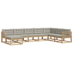 Conjunto de sofás de exterior 8 pcs Blanco y Gris Claro