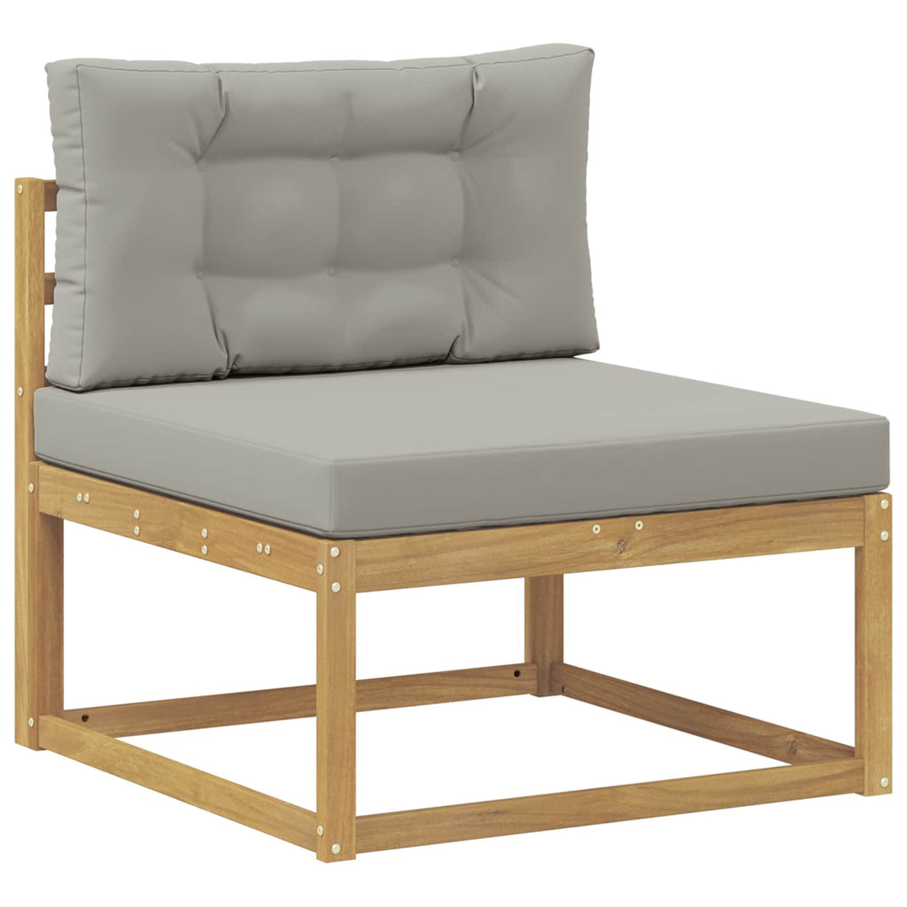 Conjunto de sofás de exterior 8 pcs Blanco y Gris Claro