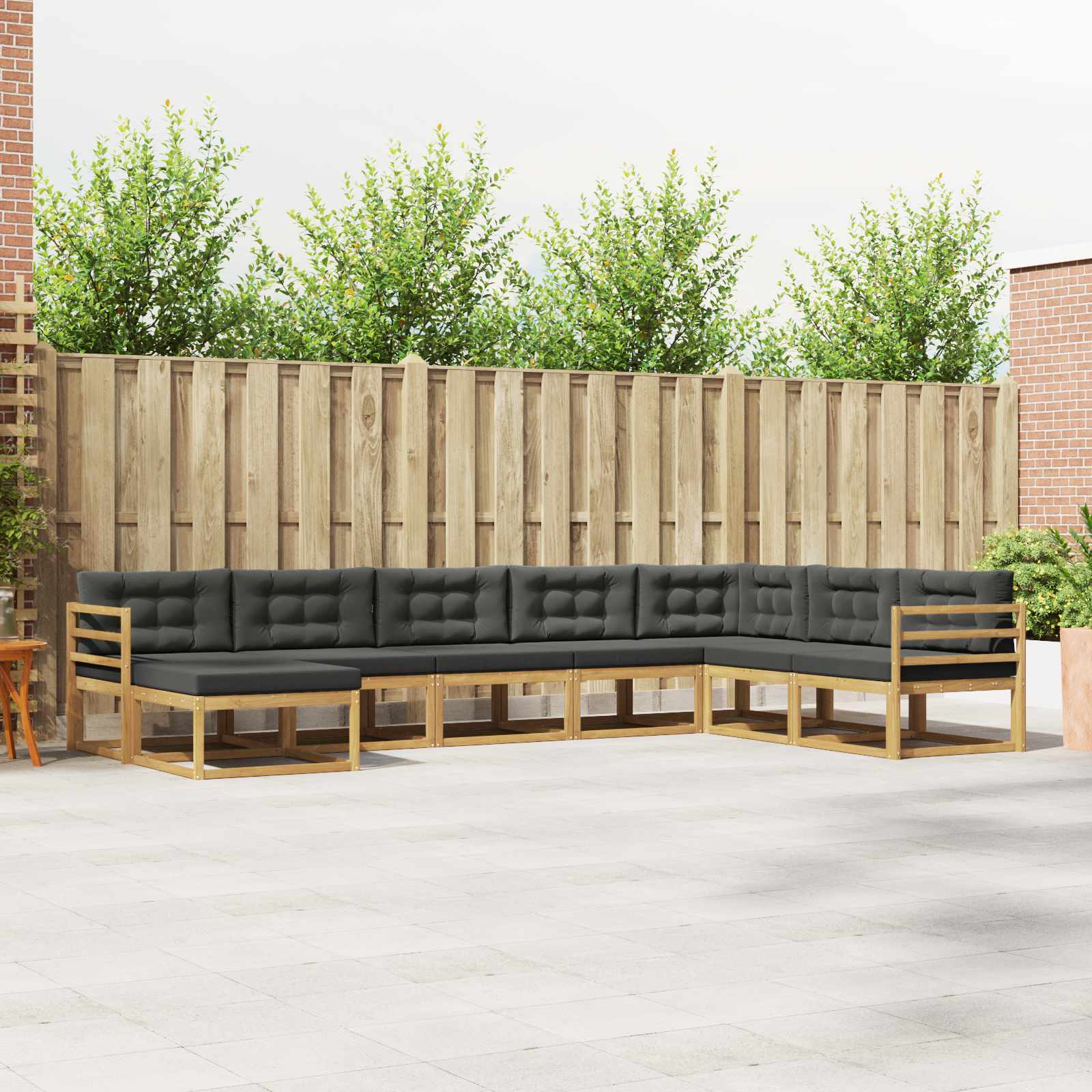 Conjunto de sofás de exterior 8 pcs Blanco