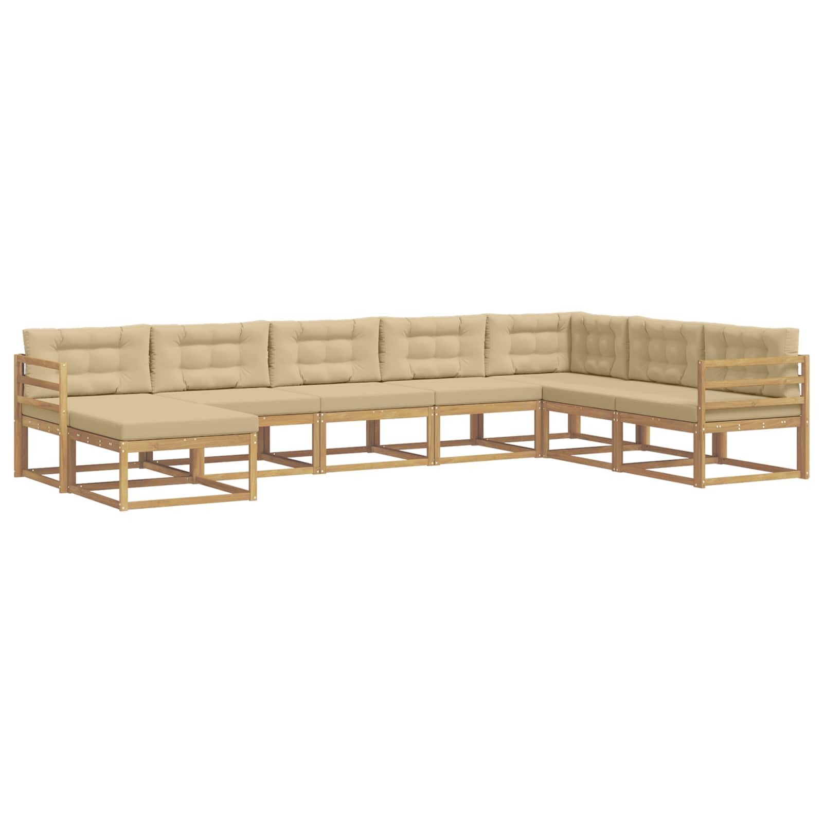 Conjunto de sofás de exterior 8 pcs y Beige