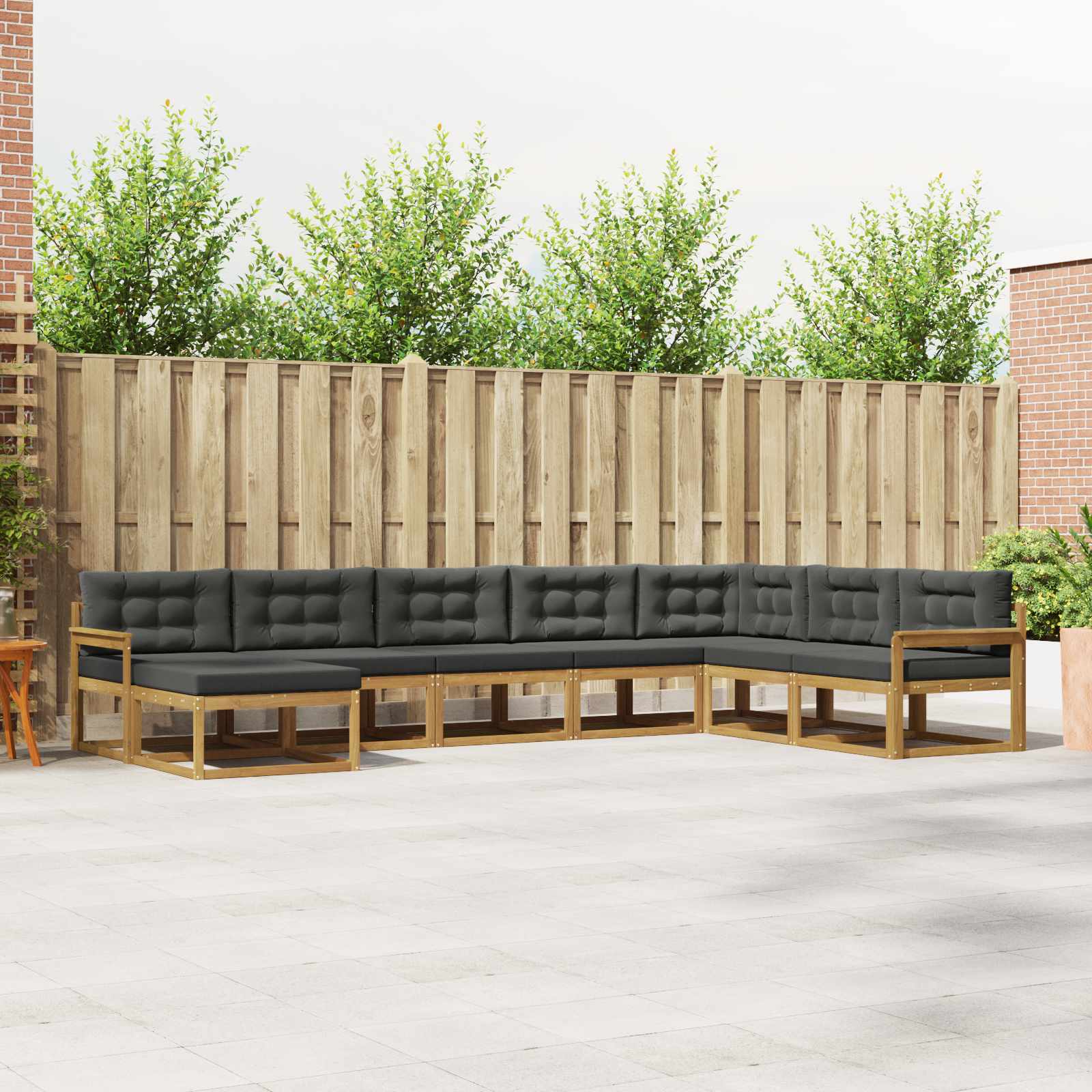 Conjunto de sofás de exterior 8 pcs Blanco