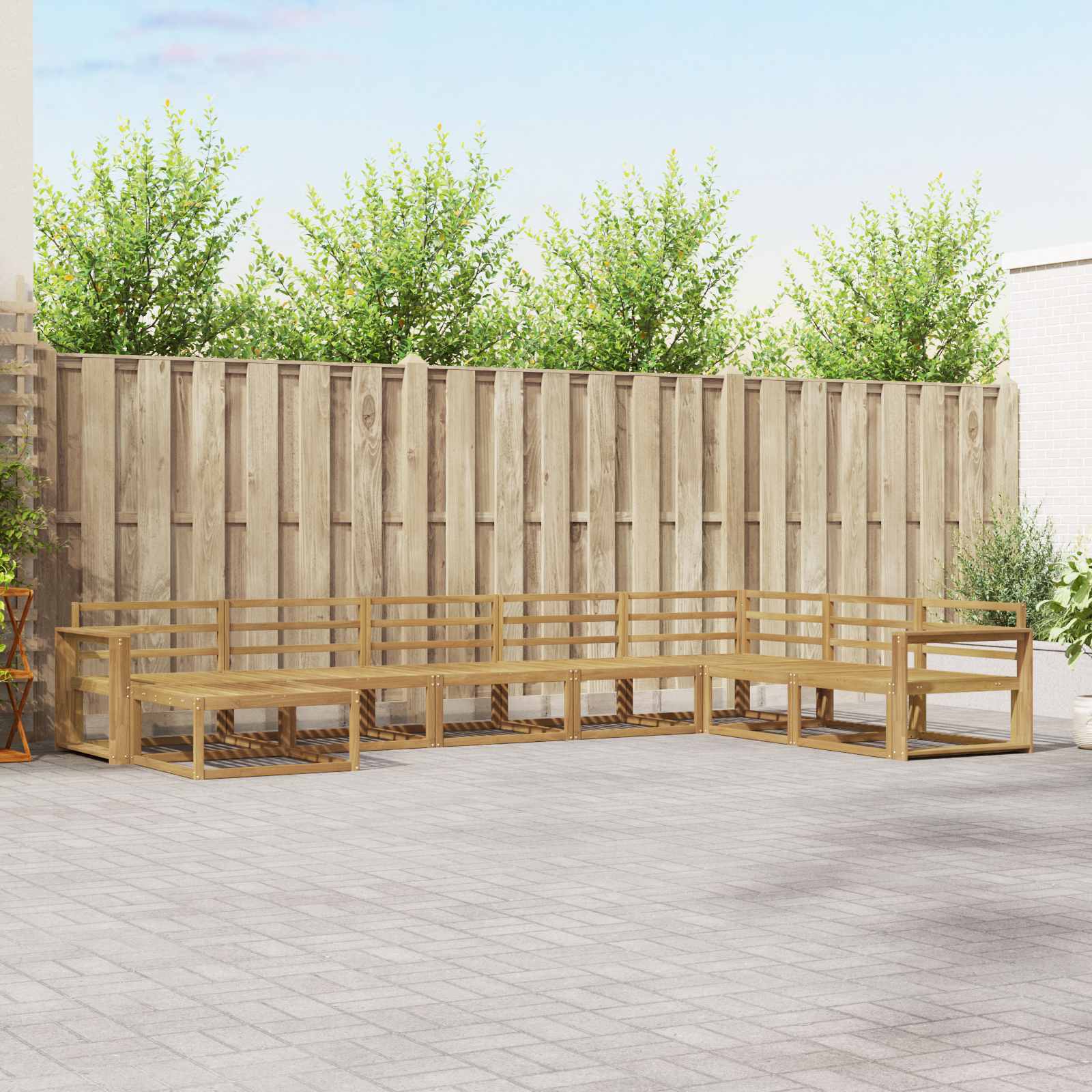 Conjunto de sofás de exterior 8 pcs Blanco