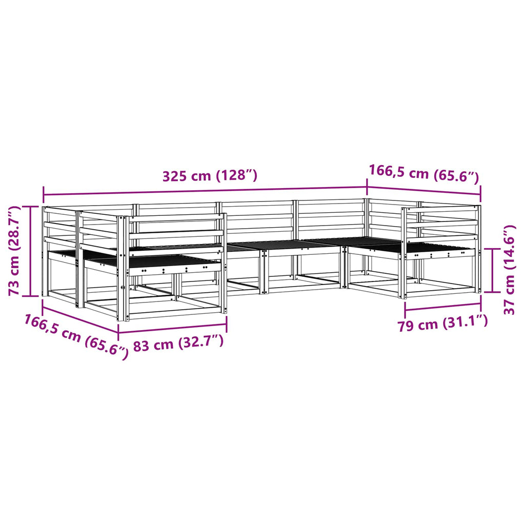 Conjunto de sofás de exterior 6 pcs Blanco