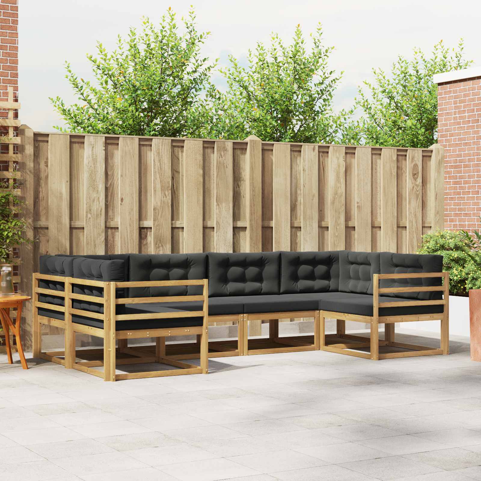 Conjunto de sofás de exterior 6 pcs Blanco