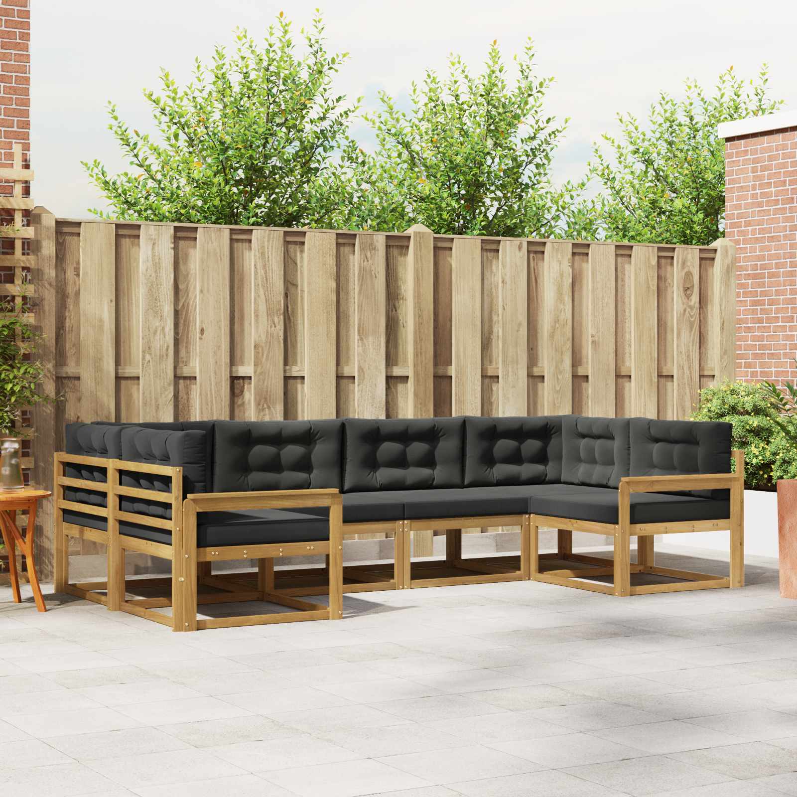 Conjunto de sofás de exterior 6 pcs Blanco