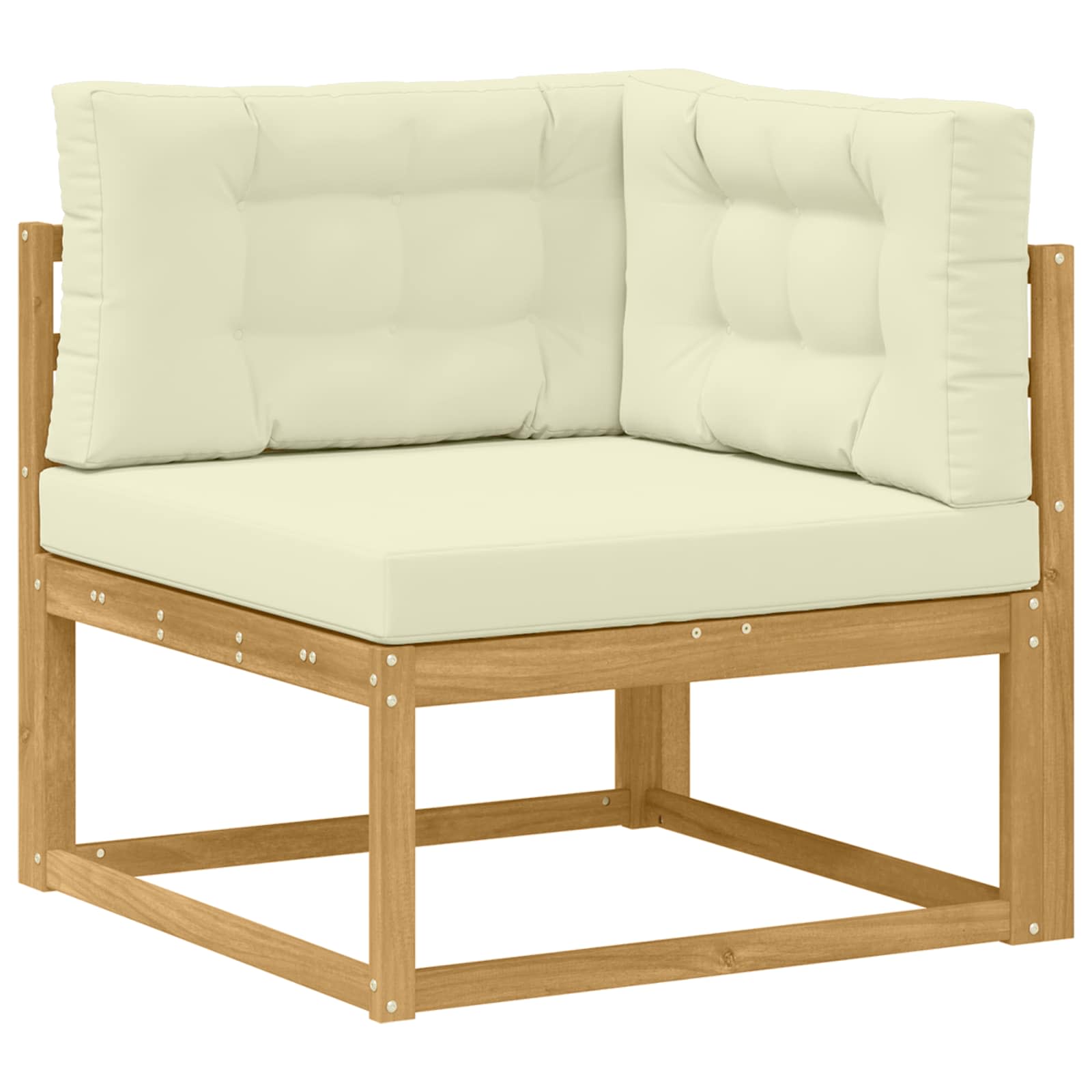 Conjunto de sofás de exterior con cojín 7 pcs Blanco y Crema