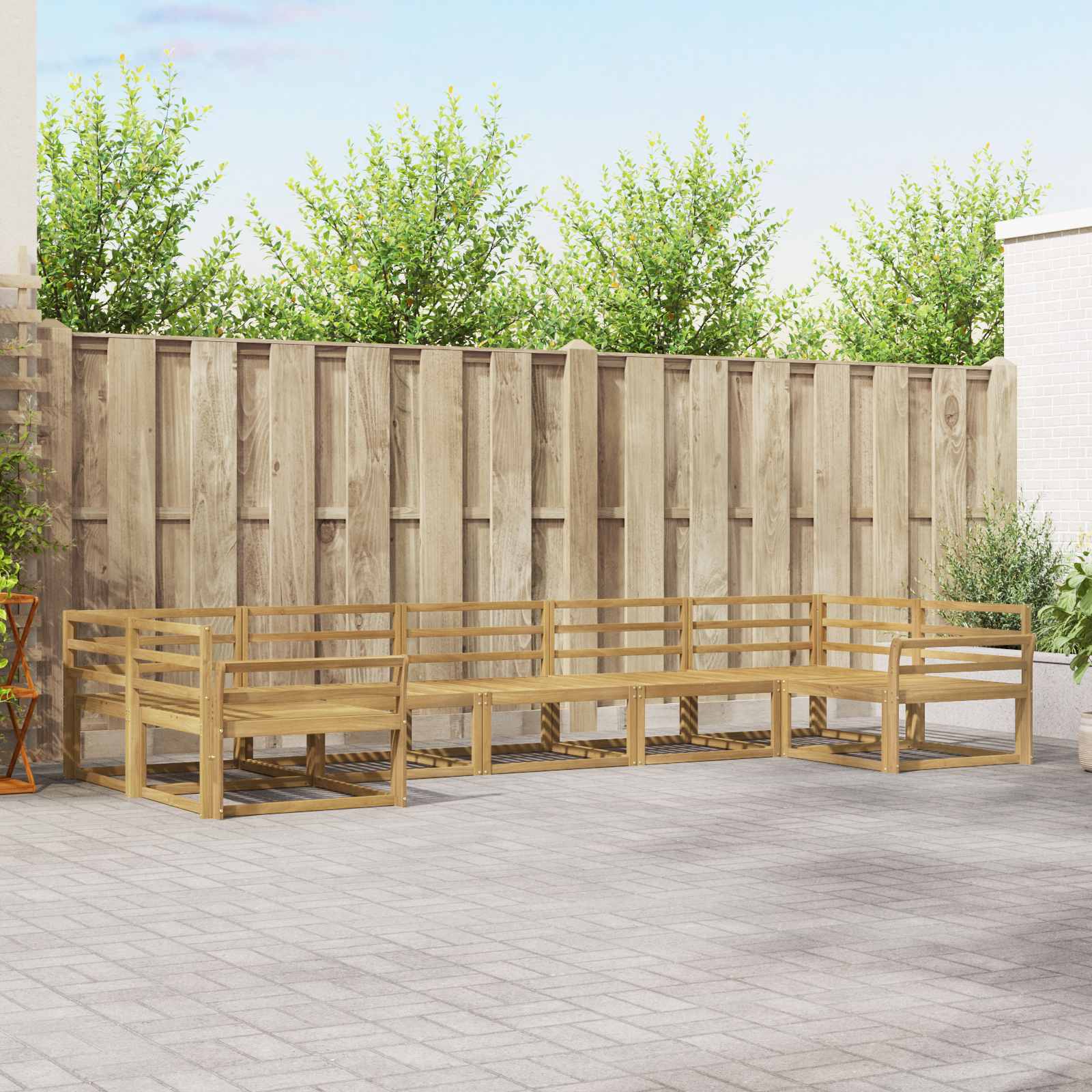 Conjunto de sofás de exterior 7 pcs Blanco