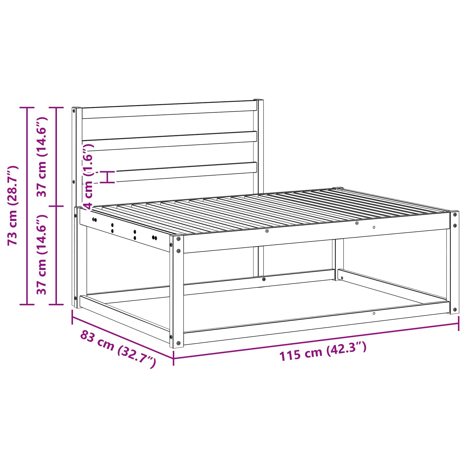 Conjunto de sofás de exterior Blanco 230,5 x 83 x 73 cm