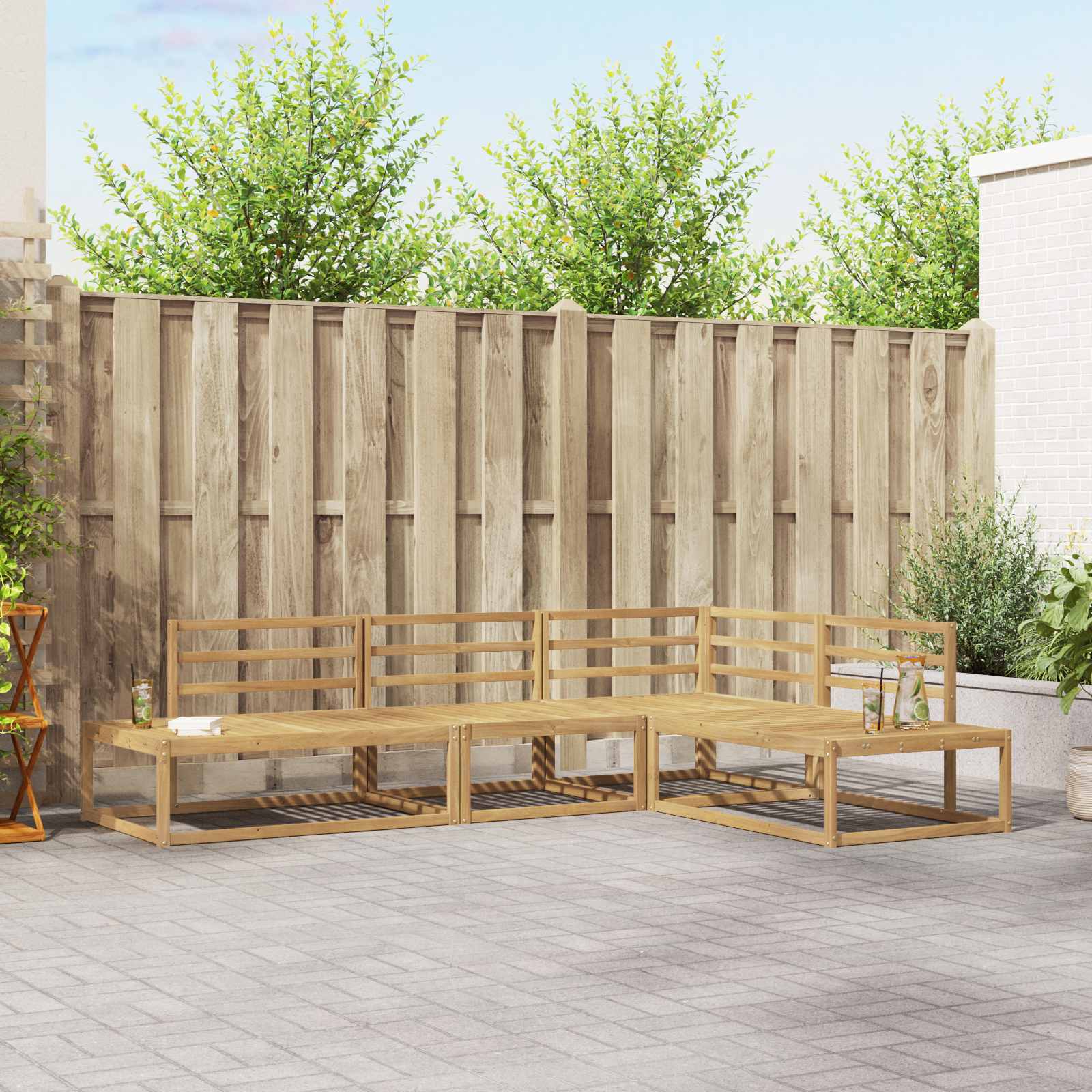 Conjunto de sofás de exterior 3 Pieza Blanco y Antracita