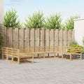 Conjunto de sofás de exterior 9 pcs Blanco 404 x 245,5 x 73 cm