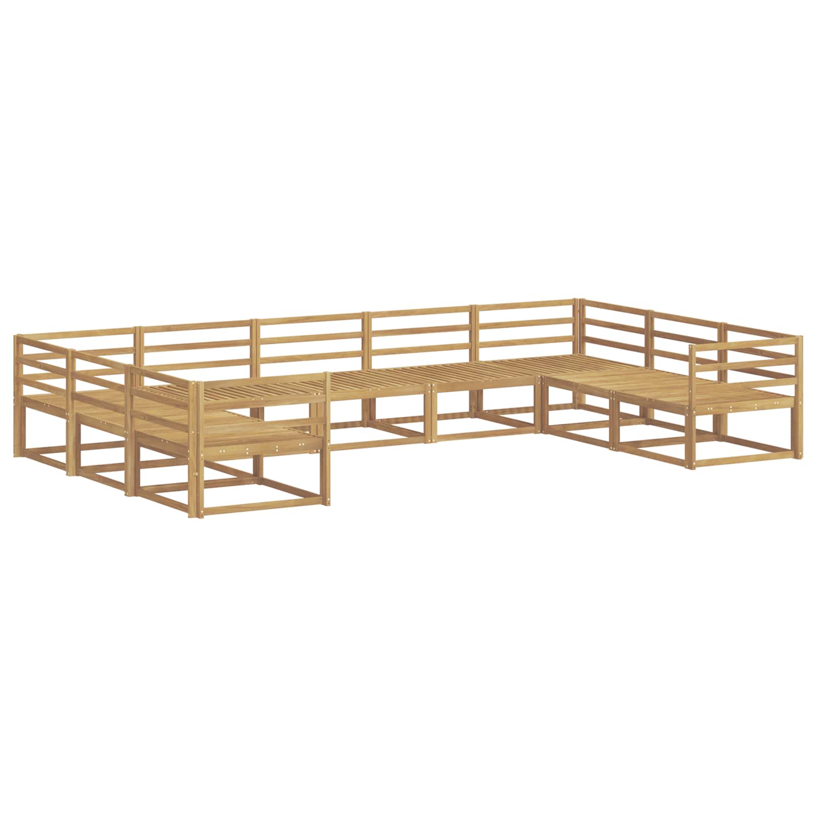 Conjunto de sofás de exterior 9 pcs Blanco 404 x 245,5 x 73 cm