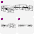 Conjunto de sofás de exterior 9 pcs Blanco 404 x 245,5 x 73 cm