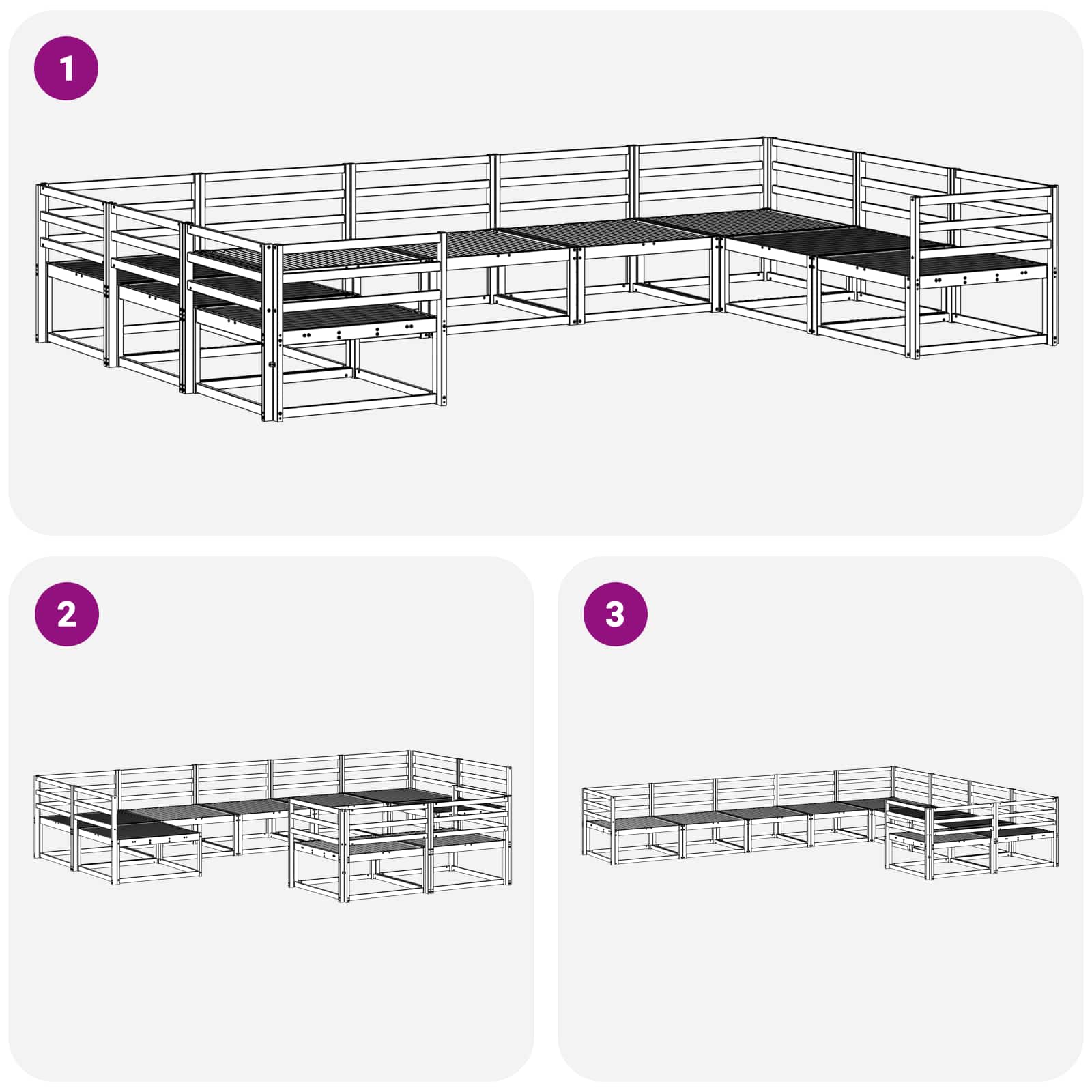 Conjunto de sofás de exterior 9 pcs Blanco 404 x 245,5 x 73 cm