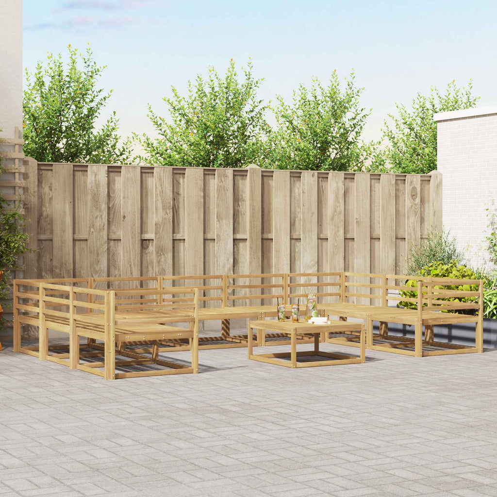Conjunto de sofás de exterior 10 pcs Blanco