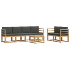 Conjunto de sofás de exterior 7 pcs Blanco y Antracita