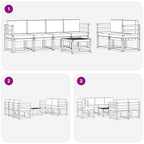 Conjunto de sofás de exterior 7 pcs Blanco y Antracita