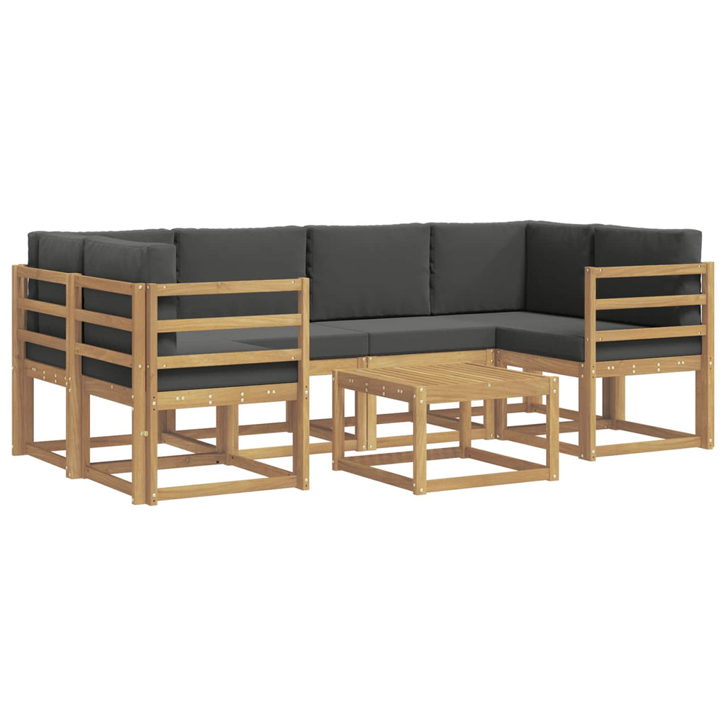 Conjunto de sofás de exterior 7 pcs Blanco y Antracita