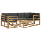 Conjunto de sofás de exterior 7 pcs Blanco y Antracita