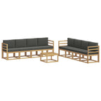 Conjunto de sofás de exterior 9 pcs Blanco y Antracita