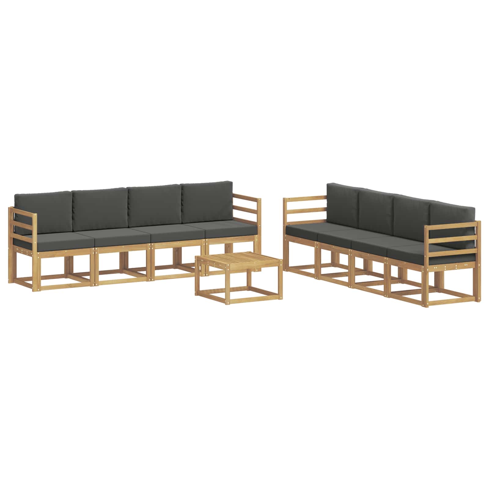 Conjunto de sofás de exterior 9 pcs Blanco y Antracita