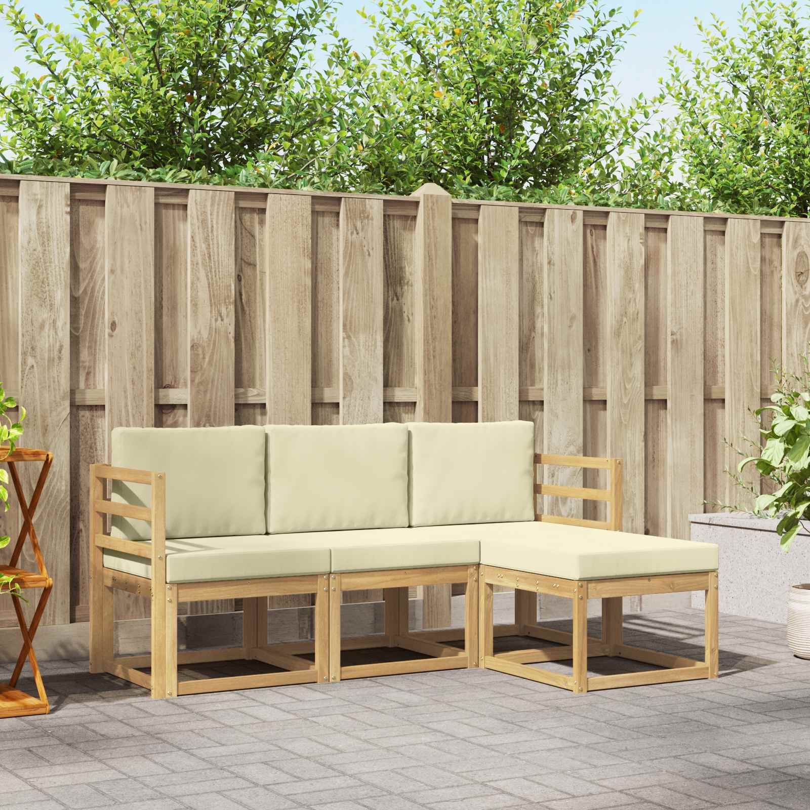 Conjunto de sofás de exterior 4 pcs