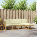 Conjunto de sofás de exterior con cojín 10 pcs Blanco y Crema