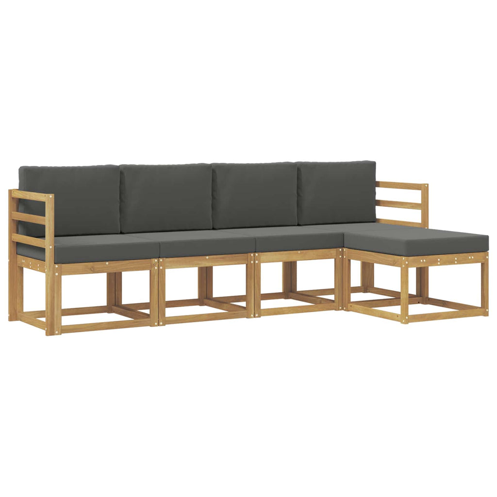 Conjunto de sofás de exterior 5 pcs Blanco y Antracita