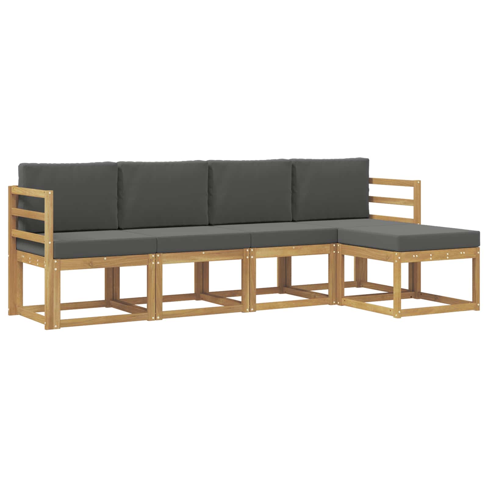 Conjunto de sofás de exterior 5 pcs Blanco y Antracita