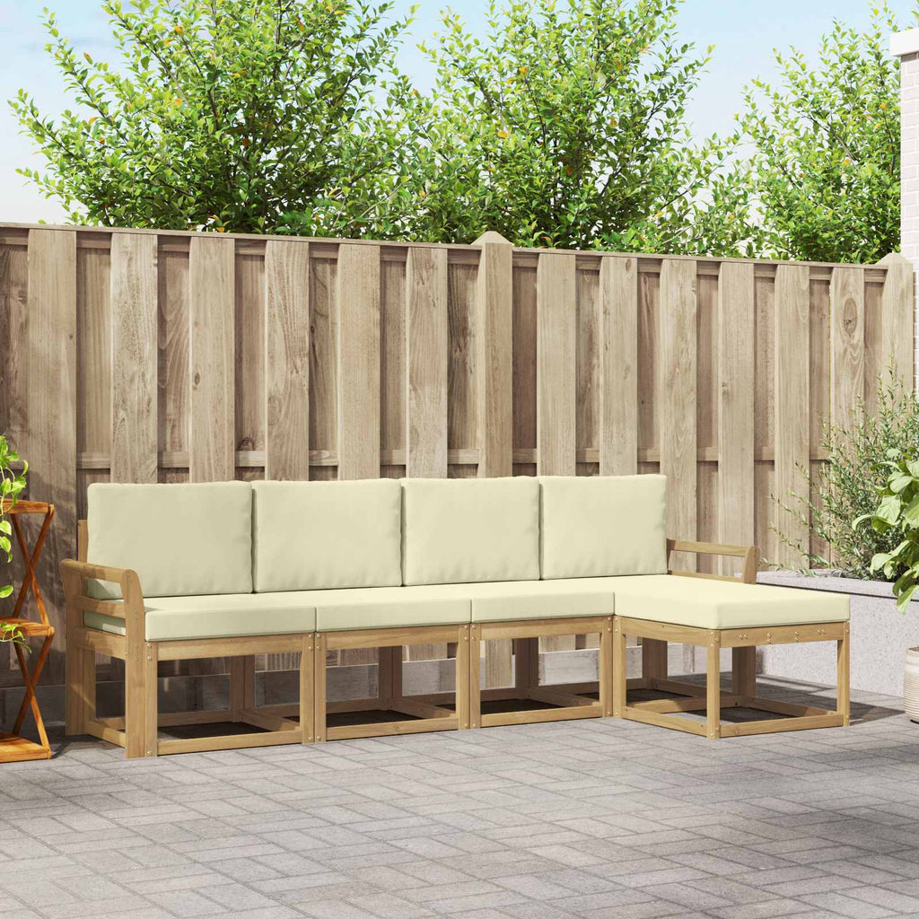 Conjunto de sofás de exterior 5 pcs Blanco y Antracita