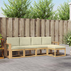 Conjunto de sofás de exterior con cojín 10 pcs Blanco y Crema