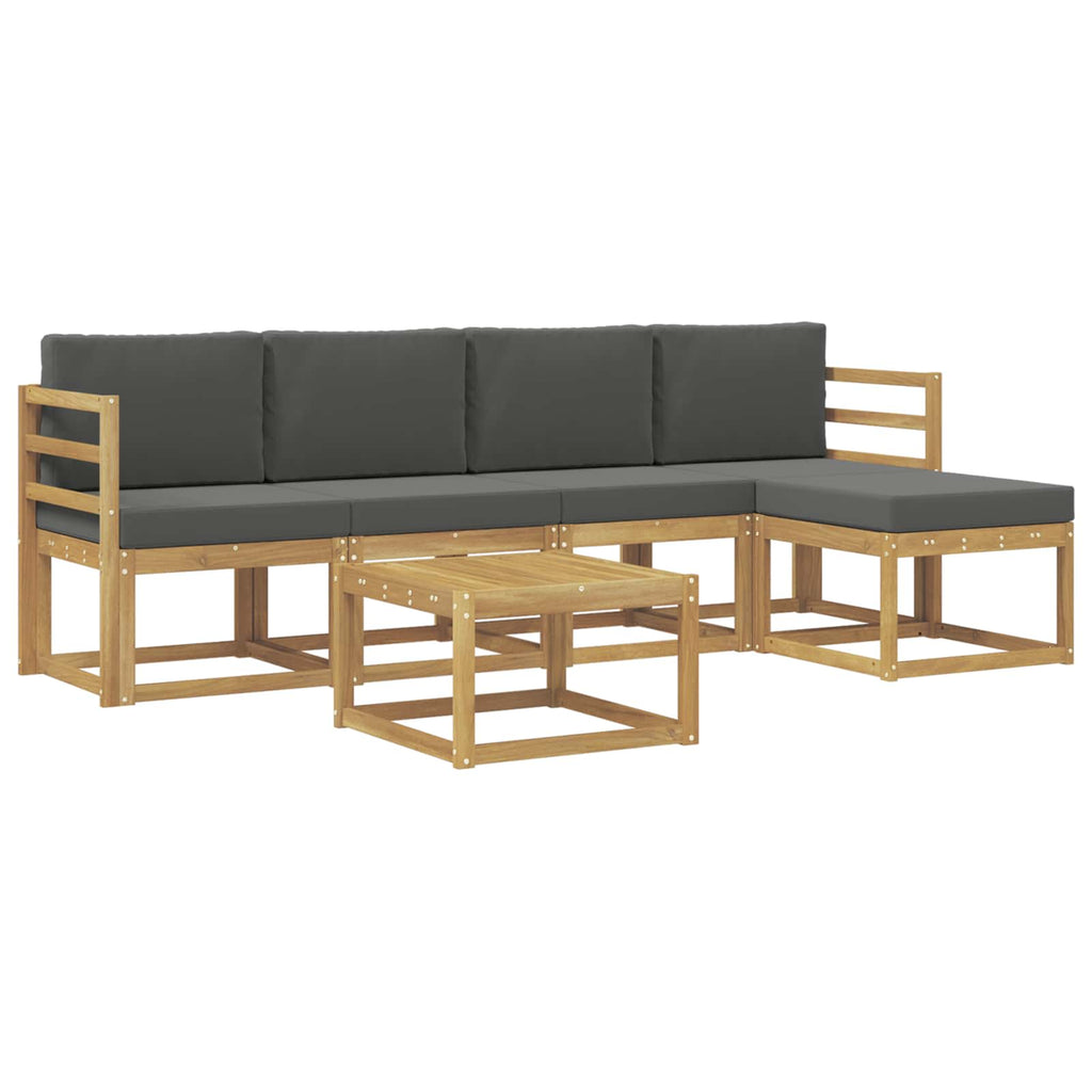 Conjunto de sofás de exterior 6 pcs Blanco y Antracita