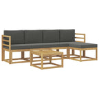 Conjunto de sofás de exterior 6 pcs Blanco y Antracita