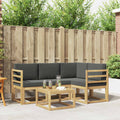 Conjunto de sofás de exterior 5 pcs Blanco y Antracita