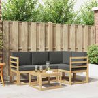 Conjunto de sofás de exterior 5 pcs Blanco y Antracita