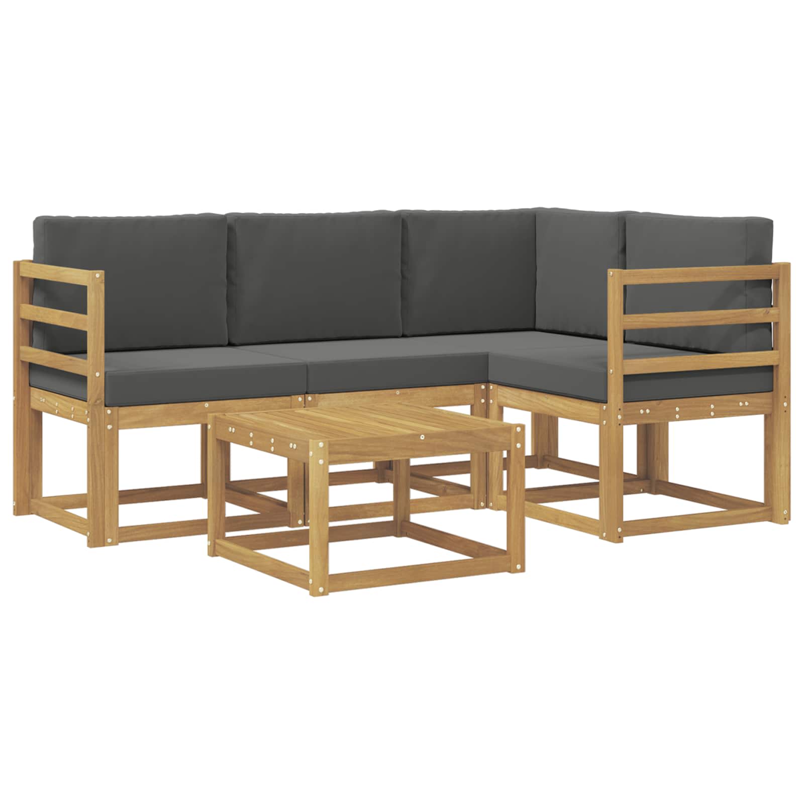 Conjunto de sofás de exterior 5 pcs Blanco y Antracita