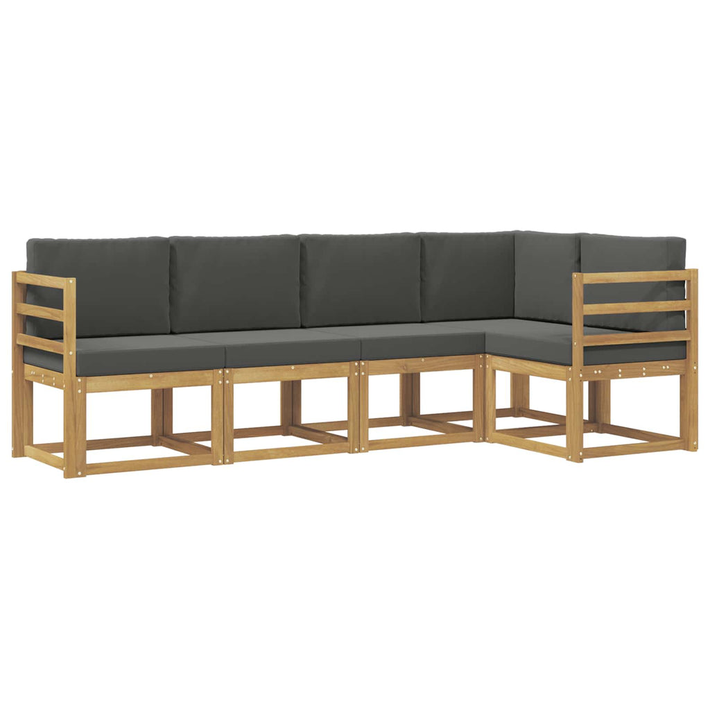 Conjunto de sofás de exterior 5 pcs Blanco y Antracita