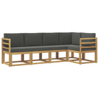Conjunto de sofás de exterior 5 pcs Blanco y Antracita