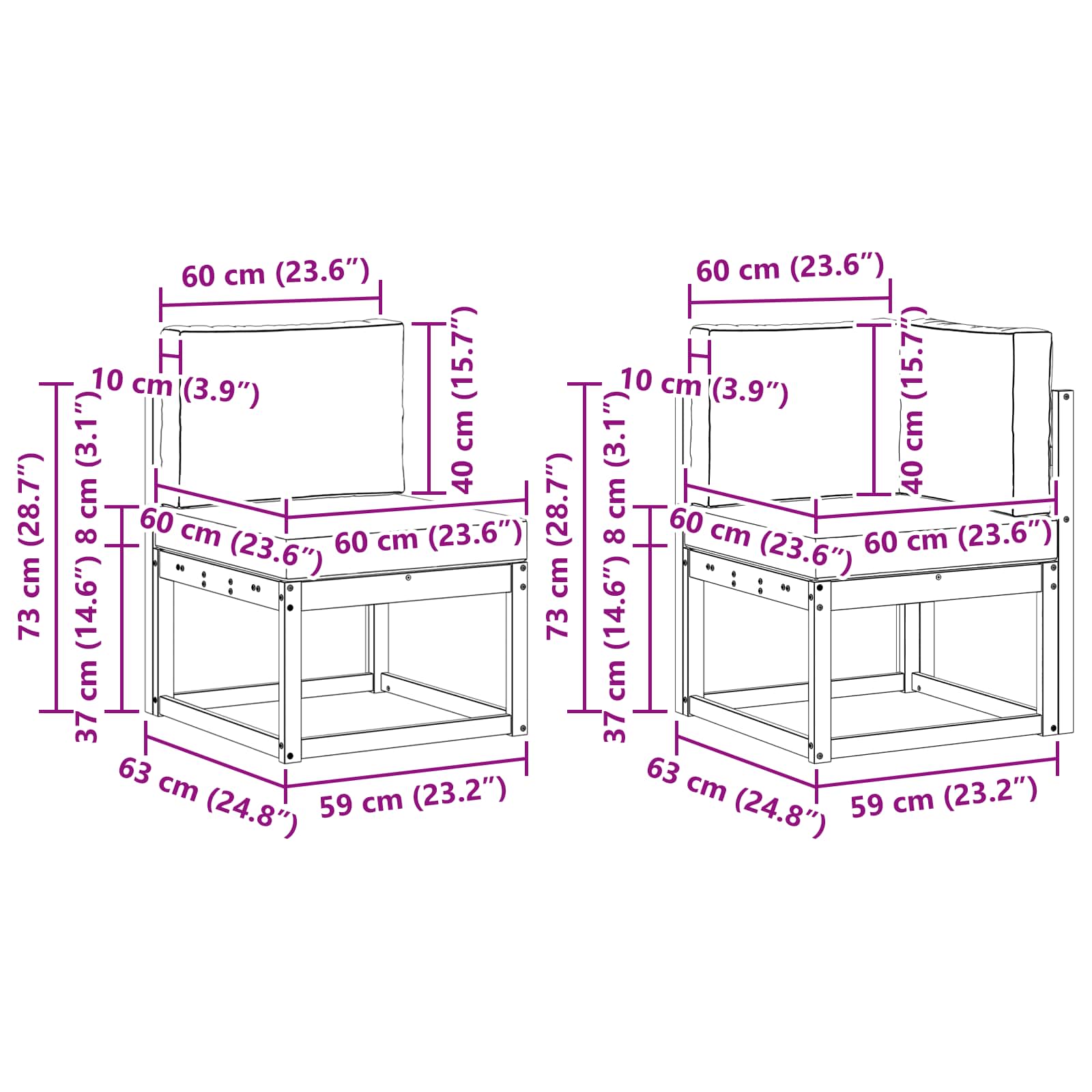 Conjunto de sofás de exterior 5 pcs Blanco y Antracita