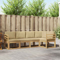Conjunto de sofás de exterior con cojín 5 pcs y Beige